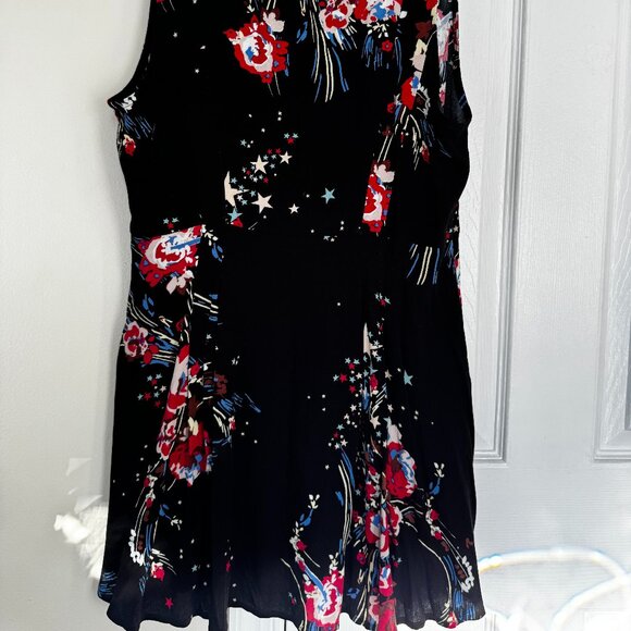 NWT Free People Sleeveless Black, Red, Blue Tunic Floral and Star Print - Picture 8 of 10